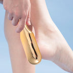 Beaupretty Golden Glass Foot File Tool for Pedicure, Oval Foot Remover, Dead Skin Exfoliating Tool, Handheld Foot Care Scrubber, Ideal for Home Spa and Salon Use