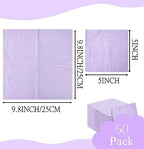 50 Pieces 2-ply Light Purple Napkin Disposable Cocktail Napkins Beverage Napkins Dessert Napkins Paper Napkins for Wedding Birthday Party Paper Dinner Napkins