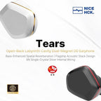 NICEHCK Tears Wired in-Ear Monitors, Open-Back Dual-Magnet Dual-Chamber DD IEM with Clear Imaging and Fast Response, Precision Molded Shell (White-Gold Type-C with Mic)