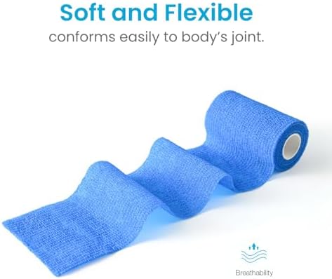 WePet Pet Wrap, Self-Adhesive Non-Woven Bandage, Emergency Cohesive Gauze, for Dogs, Cats, Horse, Birds, Wounds, Wrist Healing, Ankle Sprain, 3 Inch, 4 Rolls