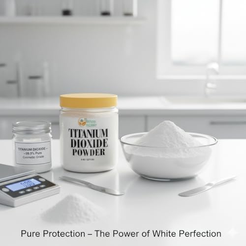 Herbs Botanica Titanium Dioxide Powder 8 oz | Pure White Pigment for Soap Making, Cosmetics, DIY Crafts & Skincare Formulations | Fine, Uncoated, Multipurpose Powder