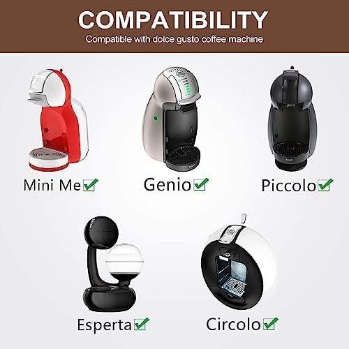 KEEPOW Reusable Coffee Capsules Compatible with Nescafe Dolce Gusto Machine, Refillable Coffee Pods 6 Pack (2 * Black + 2 * Brown + 2 * Purple)