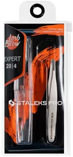 STALEKS PRO Expert 20 Type 4 Professional Eyebrow Tweezers – Narrow Beveled Stainless Steel for Fine Brows & Soft Stroke Hair Removal