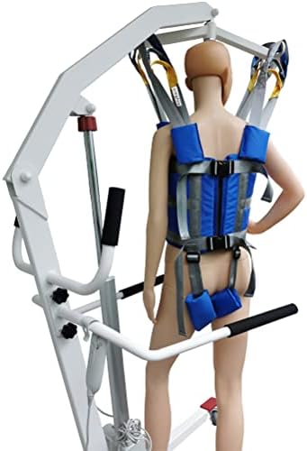 Patient Lift Sling Medical Aid Standing Transfer Belt Walking Strap Heavy Duty Carrier Fold Up Full Body Get Up Sit to Stand Assist for Elderly Senior AnyBack Blue