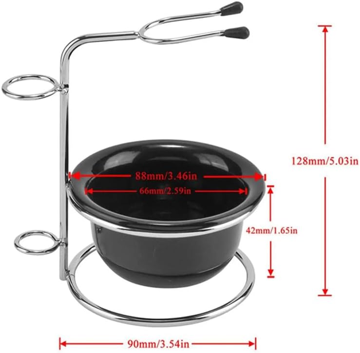 Multifunction Shaving Bowl Mug Stand Holder Stainless Steel Wear Resistant Shaving Brush Holder Bowl Set