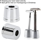 Multi-purpose Stand, Silver Metal Shaver Holder, Pedestal Base, Compact Size, Gift for Men