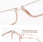 OPTOFENDY Folding Reading Glasses for Women Men, Small Spring Hinge Readers, Portable Blue Light Glasses with Zipper Case