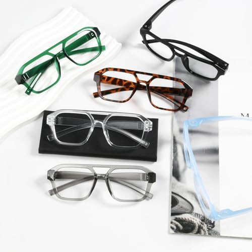 Eyekepper 6 Pack Pilot Reading Glasses for Men Women, Metalless Screwless Spring Hinges Readers, +2.75