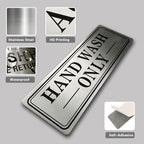 2pcs Metal Stainless Steel Hand Wash Only Sign,With Self Adhesive,9x3in(Hand Wash Only2pcs)