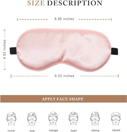 Sleep Mask Silk Eye Mask for Sleeping, Super Soft Blackout Eye Mask for Women Men, Adjustable Straps, Suitable for Travel, 3 Pack, Black-Purple-Navy,8.86 * 4.92 inches