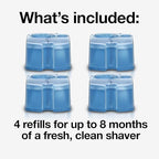 Braun Clean & Renew Refill Cartridges CCR, Replacement Shaver Cleaner Liquid Solution for Clean&Charge System, Pack of 4