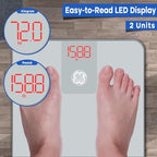 GE Digital Scale Body Weight, Smart Bluetooth Bathroom Scales for Weight and BMI Accurate Body Weighing with App for People - 400lb Electronic Scale Silver Grey