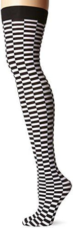 Be Wicked Women's Checkerboard Thigh Highs