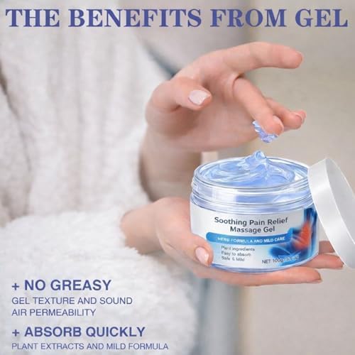 Joint Relief Cream Natural Herbal Ointment, Soothing Pain Relief Massage Gel – Body Care with Natural Extracts for Back, Shoulder, Knee & Muscle Comfort, Non-Greasy 3.53 oz (2)