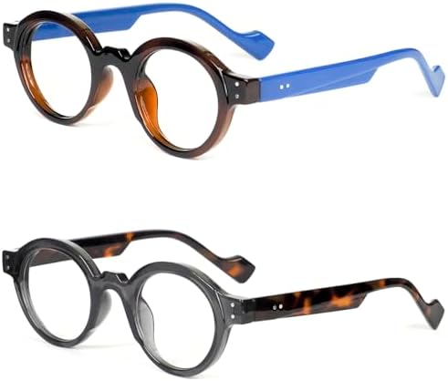 Round Small Frame Reading Glasses for Women Readers for Men Blue Light Blocking Retro