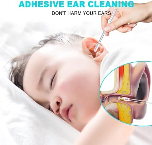 Earwax Removal Adhesive Swabs, 2026 New Reusable Ear Wax Removal Tools with Dust Cover Packaging, Ear Cleaning Tools Ear Curette for Kids & Adults (24pcs, S)