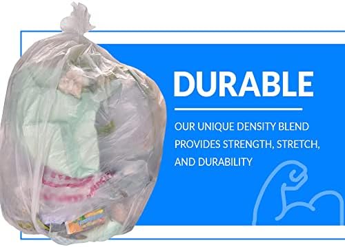 Reli. SuperValue 55-60 Gallon Trash Bags | 50 Count | Made in USA | Heavy Duty | Clear Multi-Use Garbage Bags