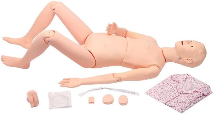 160 cm Training Manikin Patient Care Skills Mannequin with Interchangeable Genitals for Nursing Medical Training Teaching Medical Supplies