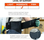 Ergodyne ProFlex 1600 Back Support Brace, 9" Extended Support, High Cut Front For Mobility, Large,Black