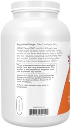 NOW Foods Supplements, Lecithin 1200 mg with naturally occurring Phosphatidyl Choline, 400 Softgels