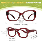 Eyekepper 6 Pack Metalless Screwless Spring Hinges Reading Glasses for Women Ladies Stylish Readers Cheaters +1.00