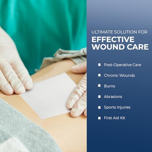 MED PRIDE Sterile Non Stick Pads for Wound Care and Wounds, Highly Absorbent, Painless Removal, Individually Wrapped (3x4 Inch (Pack of 100))