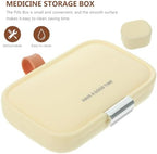 Portable Medicine Organizer Pill Box Small Cream White Sealed Detachable Daily Use Pill Case for Travel and Pocket Storage
