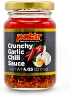 Polar Crunchy Garlic Chili Sauce 4.03oz (Pack of 1), Extra Crispy Chili Oil, Savory Umami Topping, Good on Everything, Gourmet Hot Sauce, Savory condiment, Vegan Friendly, Gourmet Hot Sauce, No MSG, Chili Crisp