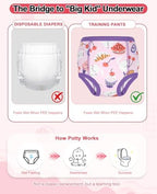 MooMoo Baby Cotton Potty Training Underwear 4 Packs Absorbent Reusable Training Pants for Girls 5T