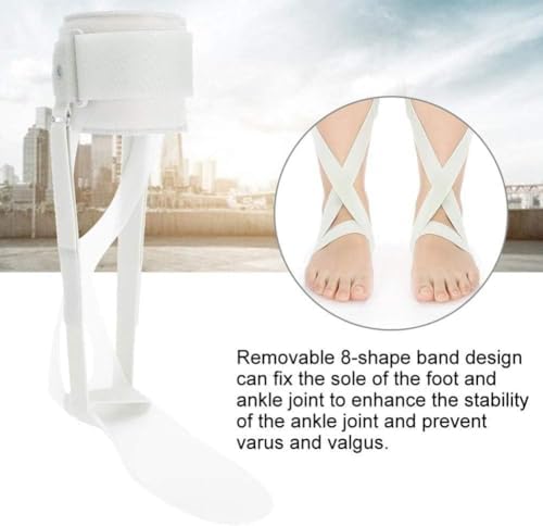 HUANGJUN Drop Orthosis Foot Drop Orthosis Adjustable Ankle Corrector with X-Shape Foot Fix Strap Ideal for Flaccid Foot Drop - Unisex, Left