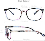 VisionGlobal Blue Light Blocking Glasses for Women, Computer Reading, TV Glasses, Stylish Square Frame(+3.50 Magnification)