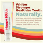 Happy Tooth Hydroxyapatite Toothpaste, Fluoride Free, Natural Whitening for Kids, Toddlers and Adults, SLS Free, Enamel Safe, Dentist Formulated with Clean Ingredients, Vanilla Frosting Flavor, 3.4oz