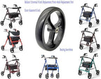 Rollator Walker Replacement 8 inch Front Wheel,Heavy Duty Rollator Front Wheel Assembly,8 inch Solid Wheel, 8" 3 Rib Caster Wheel,Universal Parts,MDS86825FW,MDS86800WXWFW,9501A75007.(1Pr Black)