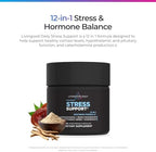 Livingood Daily Stress Support, 12-in-1 Supplement with Ashwagandha, Reishi Mushroom, Vitamin B6, Adaptogenic Herbs & Magnesium, Supports Mood & Calm, Gluten Free, Vegan, 60 Vegetarian Capsules