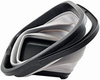 SAMMART 10L (2.6 Gallon) Collapsible Rectangular Handy Basket/Bucket (Black/Alloy Grey)