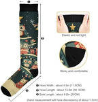 Christmas Tree with Owls Compression Socks for Women & Men Circulation 1 Pair Knee High Socks Best Support for Sports, Nurse, Travel