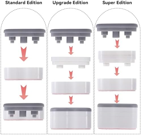 8Pcs Bidet Height-increasing Pads Toilet Seat Risers Toilet Lid Rubber Bumpers with 2 Heights Adjustment Grey & Clear Self Adhesive Universal Bidet Bumpers Replacement Bumpers for Toilet Seat