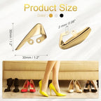 uxcell 6Pcs Metal Shoes Pointed Protector High Heel Toe Caps Cover Durable Shoe Tip Cover Pointed Shoe Head Tips Cap for Shoe Protection Repair, Shoe Protection (Gold/Silver/Black, 30mm)