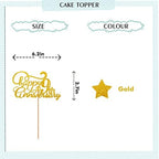 Happy 9th Anniversary Cake Topper, Cheers to 9th Years Old Birthday Cake Decor, Gold Glitter Cake Decorations for Nine Anniversary Wedding Party