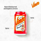 Vimto Sparkling Fruit Flavored Drink – Soda with Natural Black Cherry, Raspberry, Black Currant – Middle Eastern Formula – Perfect for Ramadan, Celebrations – Refreshing Beverage, 12 fl oz (Pack of 24)
