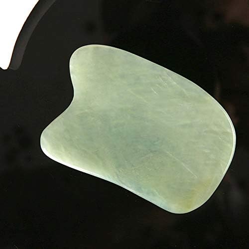 Jade Gua Sha Scraping Massage Tool, Premium Nepherite Jade Stone, Hand Made Great Guasha Tool for ASTYM,Myofascial Release | Helps Reduce Muscles Soreness, Pain Relief | Smooth Thin Edge