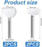 4 Pcs Toothpaste Tube Squeezer,Keys Metal Roller Hair Dye Dispenser Tool, Stainless Steel Toothpaste Squeezers,Metal Tube Key Squeezers Tooth Paste Squeezer for Bathroom Cosmetic Paint Hand Cream