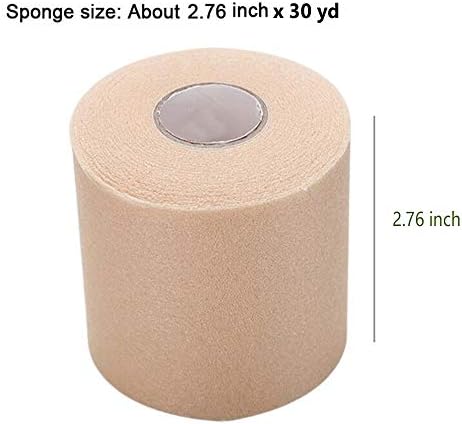 OBTANIM 4 Rolls Foam Underwrap Bandage Pre-Wrap Sports Tape for Athletic Elbow Knees Ankles, Latex Free (Skin Color, Black, Blue, Red)