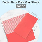 Dental Base Plate Wax 20PCS,Cannot be Used for dentures Molding Casting Wax Sheet Material Laboratory Red Utility Wax Sheet Dental Aids