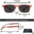 proSPORT Polarized Reading Sunglasses Full Lens Reader Non-Bifocal UV400 Protection Lightweight Flexible Frame Men Women