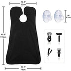 Beard Bib Apron for Men, Father's Day Gift Beard Trimming Catcher Bib for Shaving & Hair Clippings, Waterproof Non-Stick Hair Catcher Grooming Cloth with 2 Suction Cups