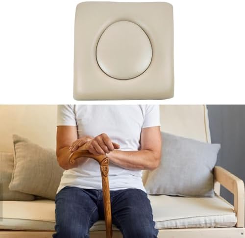PU Commode Chair Cushion Universal Fit U Shape Waterproof Thick Padded Soft Pad for Bedside Commode Seat Toilet Chair Shower Seat Wheelchair Cover