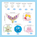 17 PCS Under the Sea Cake Decorations Ocean Theme Cake Toppers with Sea Animals for Boys Girls Baby Shower Birthday Party Supplies