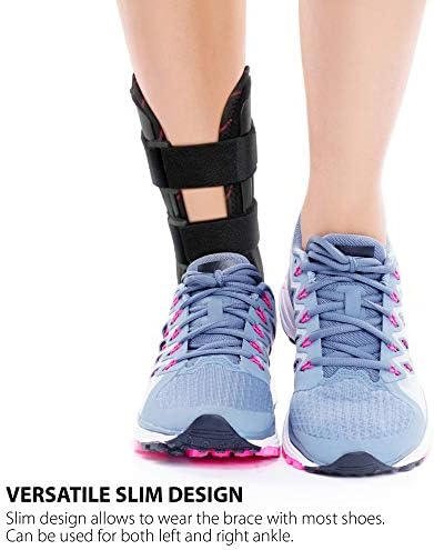 ORTONYX Ankle Stabilizer Brace, Stabilizing Stirrup Splint for Foot Injuries, Tendonitis, and Ankle Support, One Size Fits Most - Black - AB01