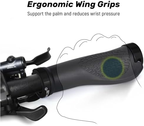 SAPLIZE Bike Handlebar Grips, Multi Colors/Design Optional, Ergonomic Design, Aluminum Double Lock-on, Mountain Bike Grips, MTB BMX Downhill Foldable Urban Bicycles Grips, Scooter Grips